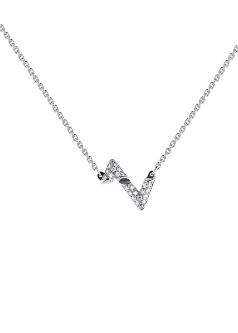 LV Volt Upside Down Pendant, White Gold And Diamonds